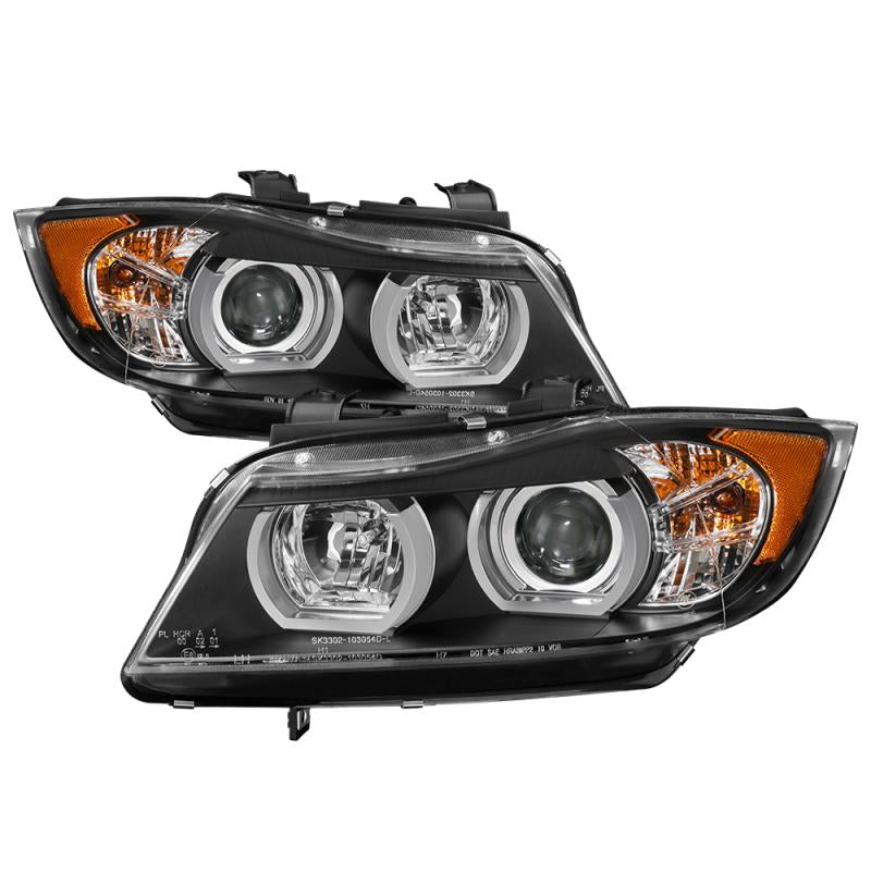 Spyder BMW E90 3-Series 06-08 4DR Headlights - Halogen Model Only - Black PRO-YD-BMWE9005V2-AM-BK 5083432 Main Image