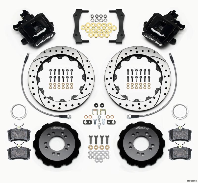 Wilwood Combination Parking Brake Rear Kit 12.88in Drilled 2013-Up Ford Focus ST w/ Lines 140-13031-D Main Image