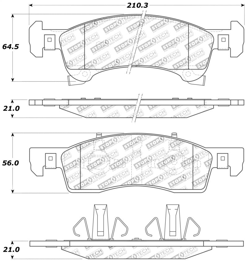 StopTech Sport Brake Pads With Shims And Hardware