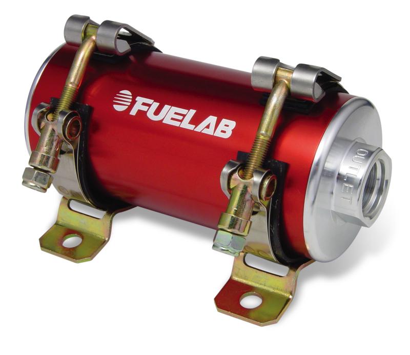 Fuelab Prodigy Reduced Size Carb In-Line Fuel Pump w/Internal Bypass - 800 HP - Red 40402-2 Main Image