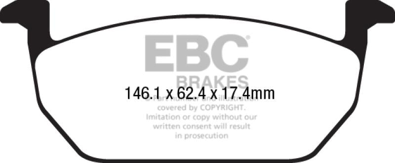 EBC 2017+ Volkswagen Golf Mk7 1.8L Turbo Ultimax2 Front Brake Pads UD1968 Main Image