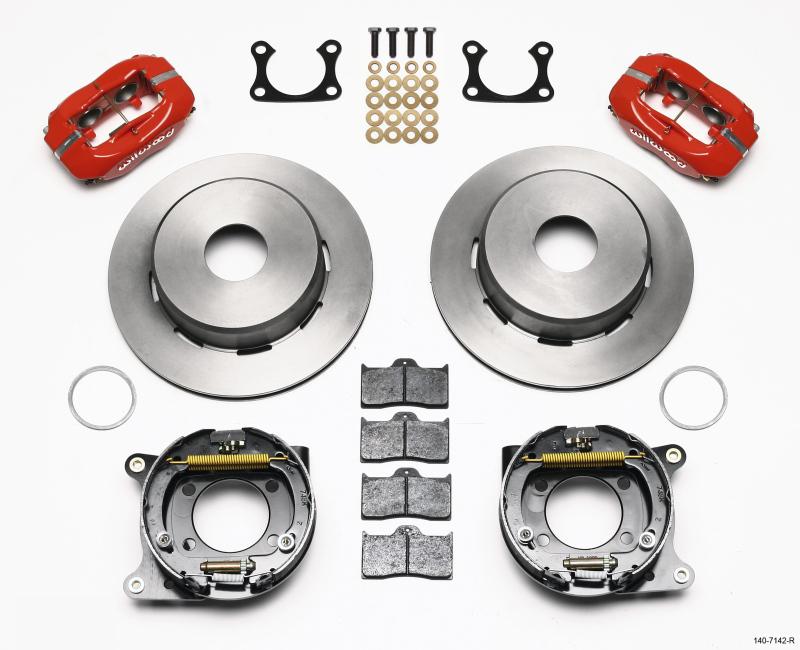 Wilwood Forged Dynalite P/S Park Brake Kit Red Big Ford 2.36in Offset Currie Blank 140-7142-R Main Image