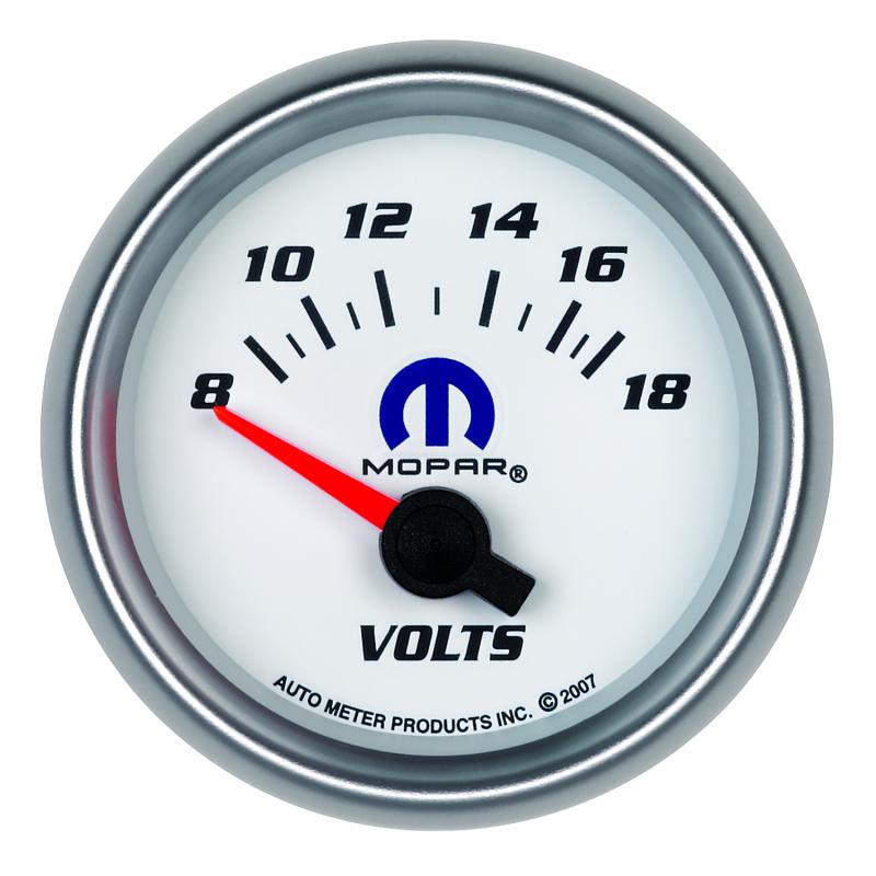 Autometer Mopar 52.4mm SSE 8-18 Volts Voltmeter Gauge 880035 Main Image