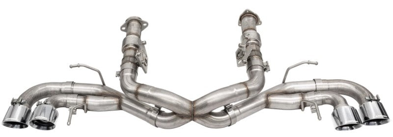 Corsa 2020 Corvette C8 3in Xtreme Cat-Back Exhaust 4.5in Pol Quad Tips - Integrates stock AFM Valve 21102