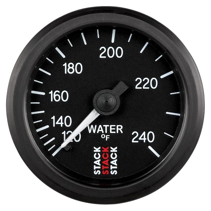 Autometer Stack 52mm 120-240 Deg F 1/2in Npt (M) Mechanical Water Temp Gauge - Black ST3108 Main Image