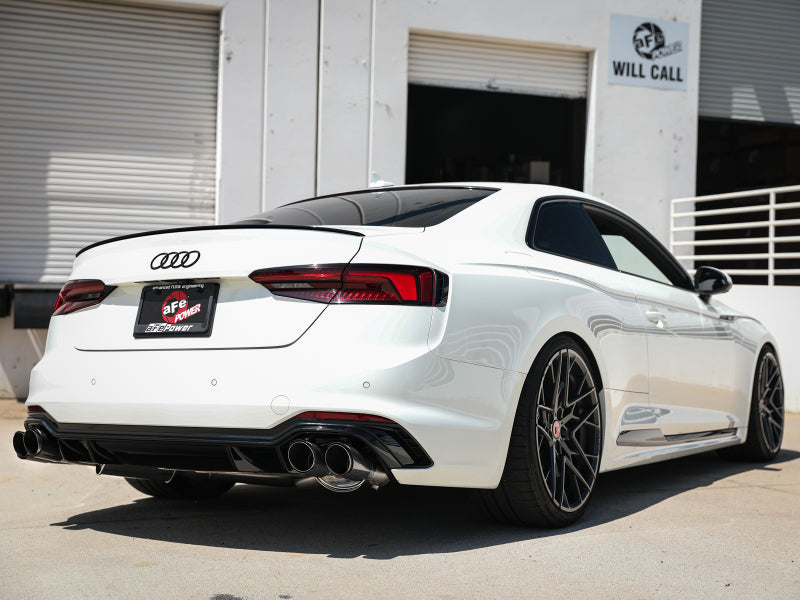 aFe 18-20 Audi RS5 Coupe MACH Force-Xp 3in to 2.5in 304 SS Axle-Back Exhaust System-Quad Carbon Tips 49-36427-C