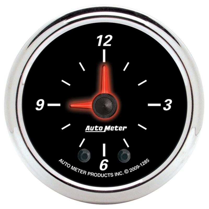 Autometer 52mm Full Sweep Electric 12 Hour Clock (Inc 10.5 ft Tubing or Wiring Harness) 1285 Main Image