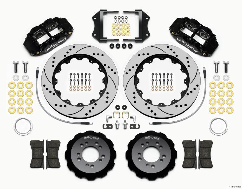 Wilwood Narrow Superlite 6R Front Hat Kit 14.00in Drilled 2013-Up Ford Focus ST w/ Lines 140-13019-D Main Image