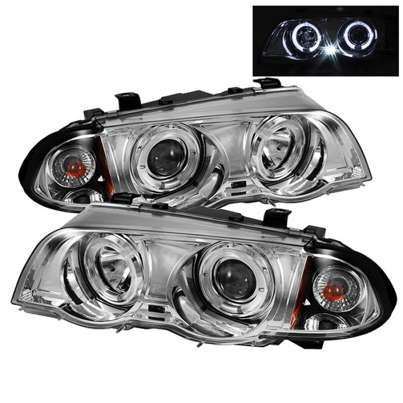 Spyder BMW E46 3-Series 99-01 4DR Projector 1PC LED Halo Amber Reflctr Chrm PRO-YD-BMWE46-4D-HL-AM-C 5008954 Main Image