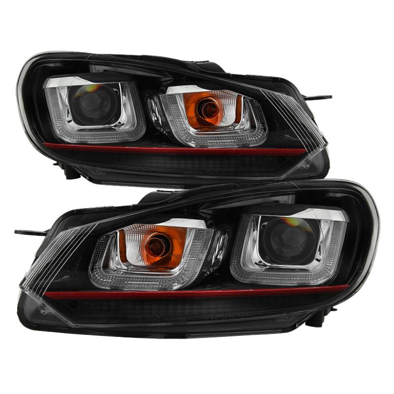 Spyder Volkswagen Golf / GTI 10-13 Version 3 Projector Headlights - Black PRO-YD-VG10V3R-DRL-BK 5082046 Main Image