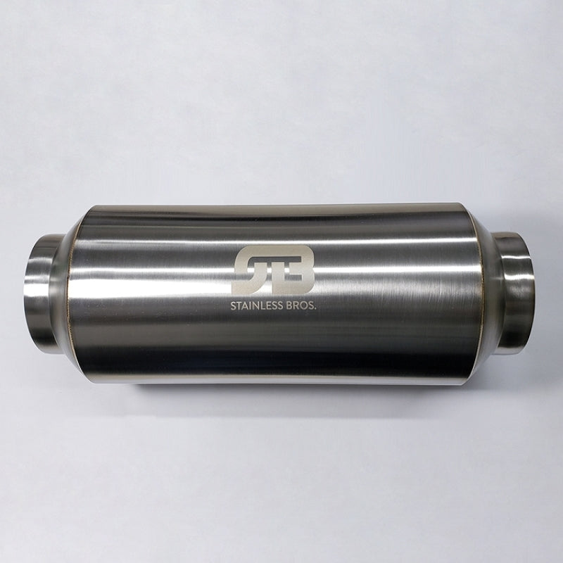 Stainless Bros 2.50in x 12.0in OAL Lightweight Muffler - Matte Finish 615-06313-0000