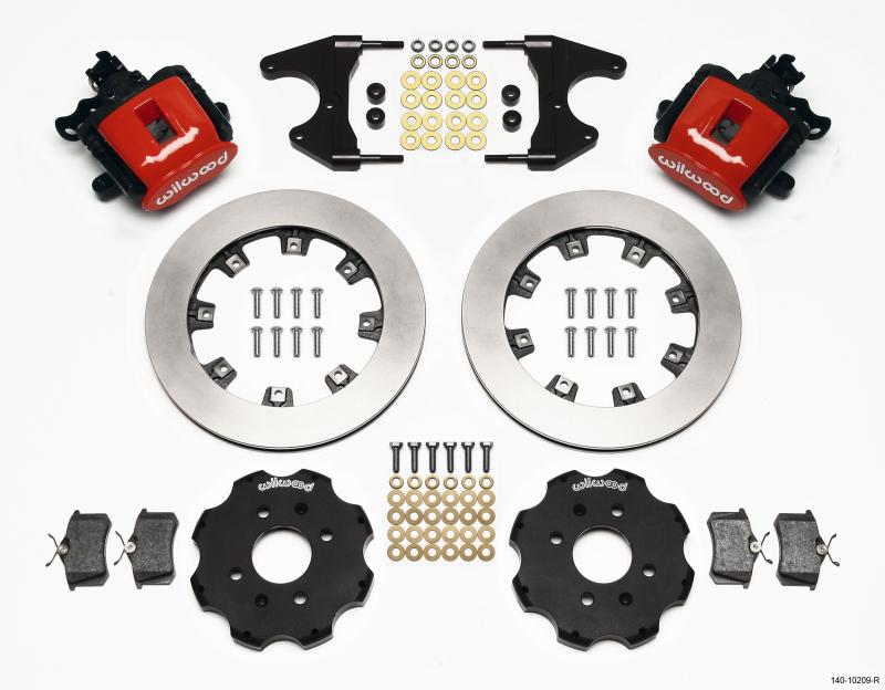 Wilwood Combination Parking Brake Rear Kit 12.19in Red Civic / Integra Drum 2.46 Hub Offset 140-10209-R Main Image