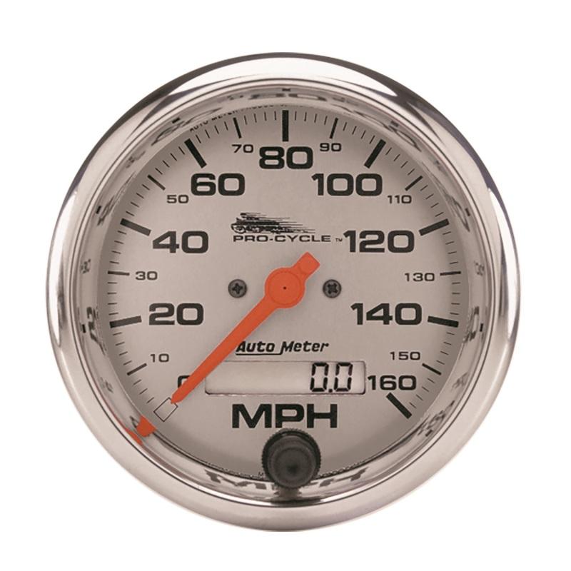 Autometer Pro-Cycle Gauge Speedo 3 3/4in 160 Mph Elec Silver 19356 Main Image