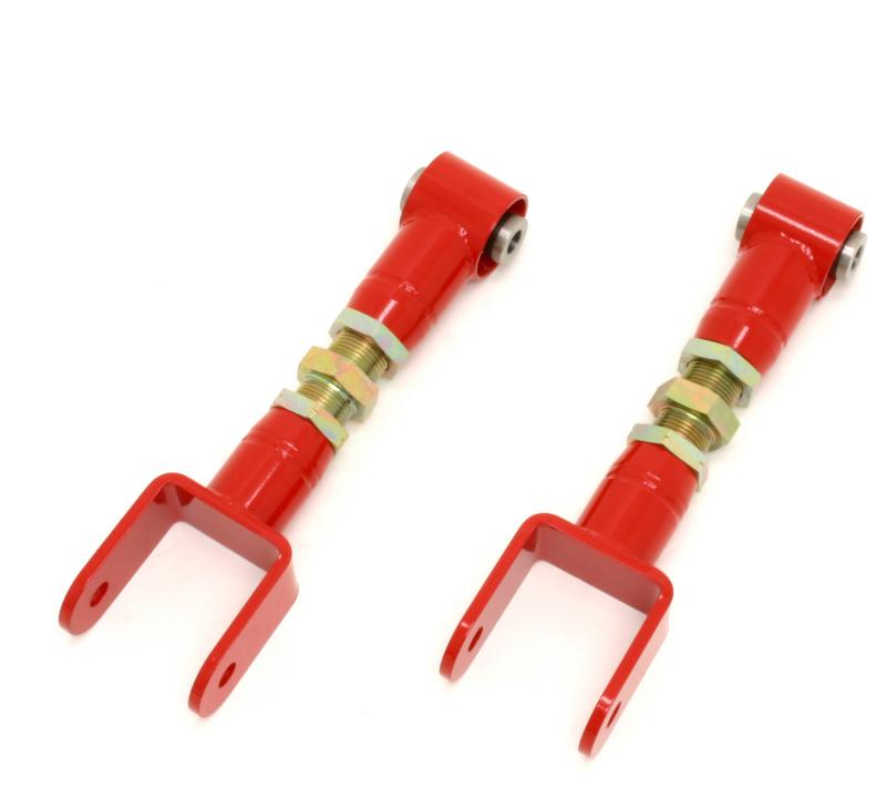 BMR 79-04 Fox Mustang Upper Control Arms On-Car Adj. w/ Spherical Bearings - Red UTCA015R Main Image