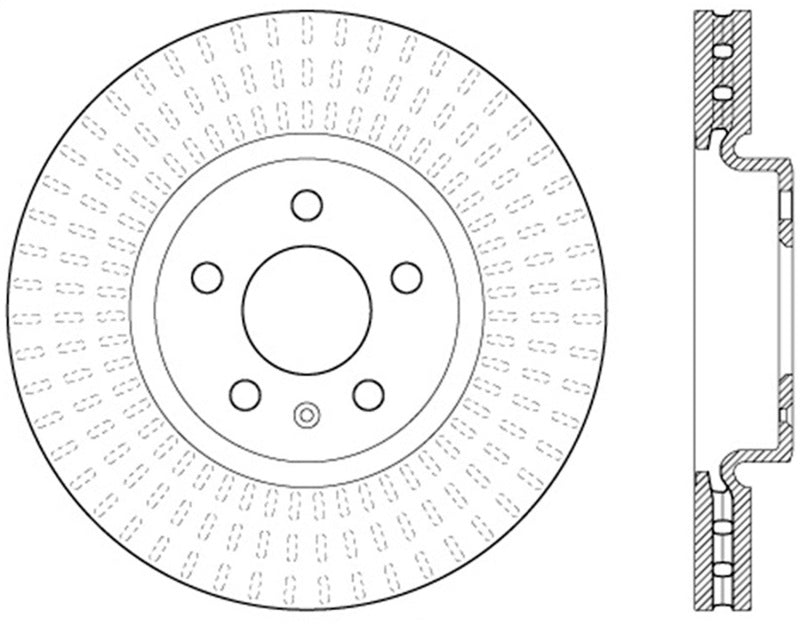 StopTech Sport Cryo Cross Drilled Brake Rotor; Rear Right