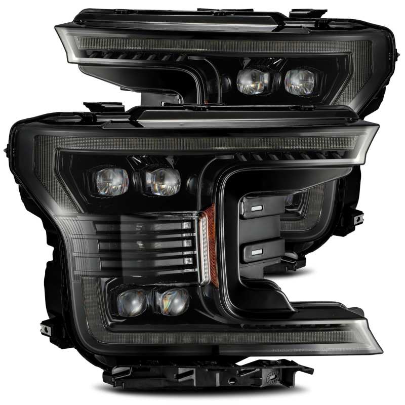 AlphaRex 18-20 Ford F-150 NOVA LED Proj Headlight Plank Style Alpha Blk w/Activ Light/Seq Signal/DRL 880165 Main Image