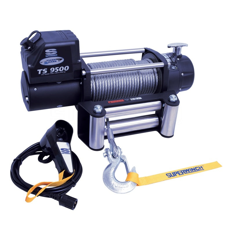 Superwinch 9500 LBS 12 VDC 11/32in x 95ft Steel Rope Tiger Shark 9500 Winch 1595200