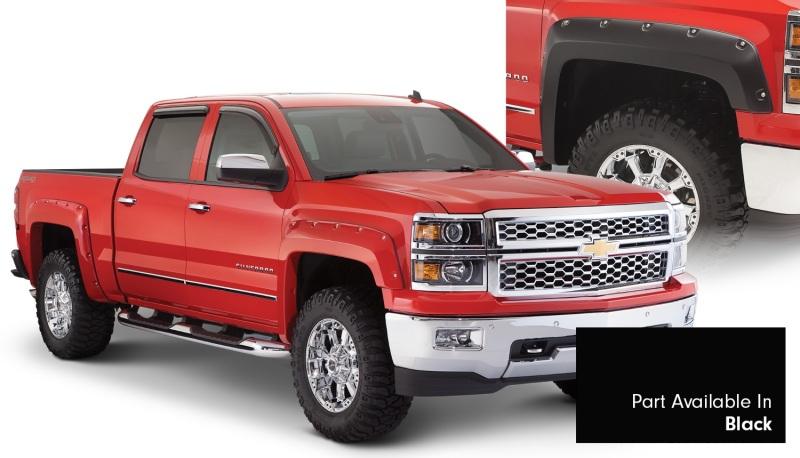 Bushwacker 16-18 Chevy Silverado 1500 Fleetside Pocket Style Flares 4pc 78.8/97.8in Bed - Black 40957-34 Main Image