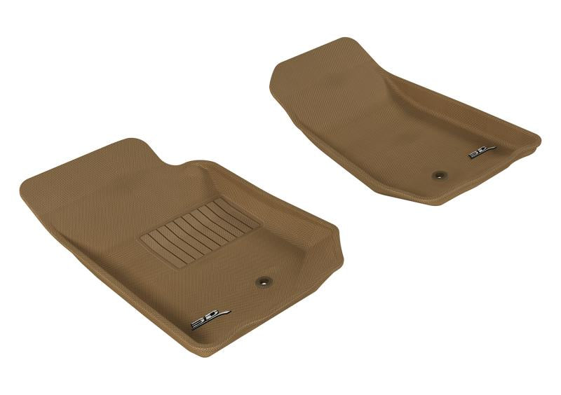 3D MAXpider 2007-2013 Jeep Wrangler JK 2-Door/Unlimited Kagu 1st Row Floormat - Tan L1JP00311502 Main Image