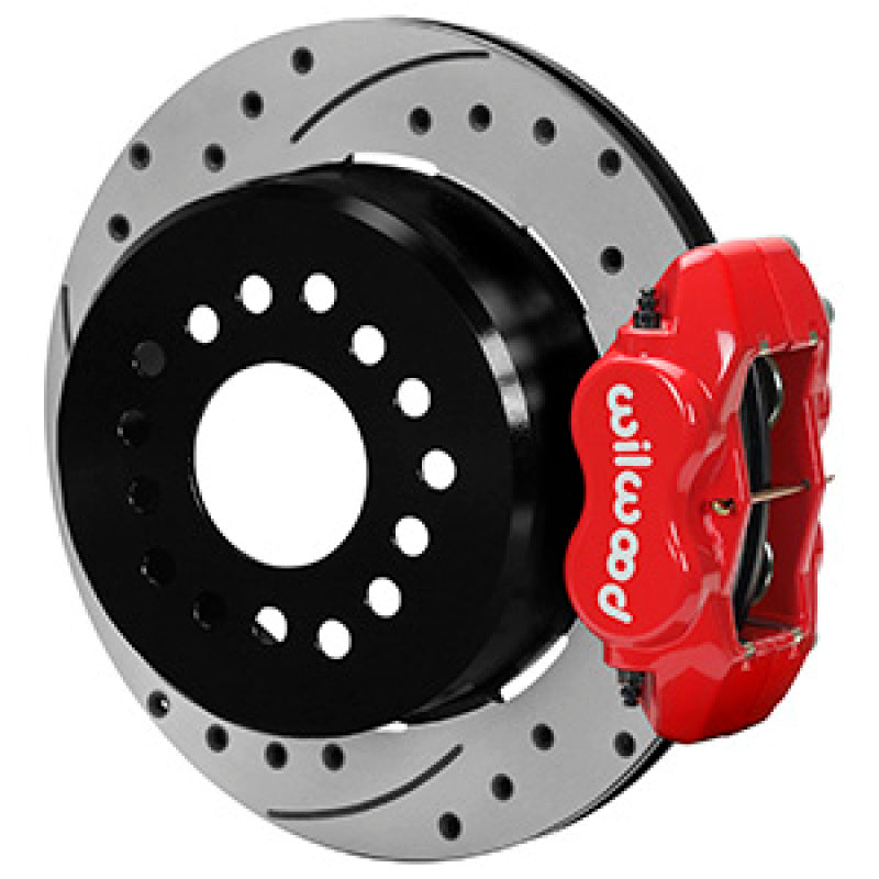 Wilwood Ford Explorer 8.8in Rear Axle Dynalite Disc Brake Kit 12.19in Drill/Slot Rotor Red Caliper 140-16407-DR