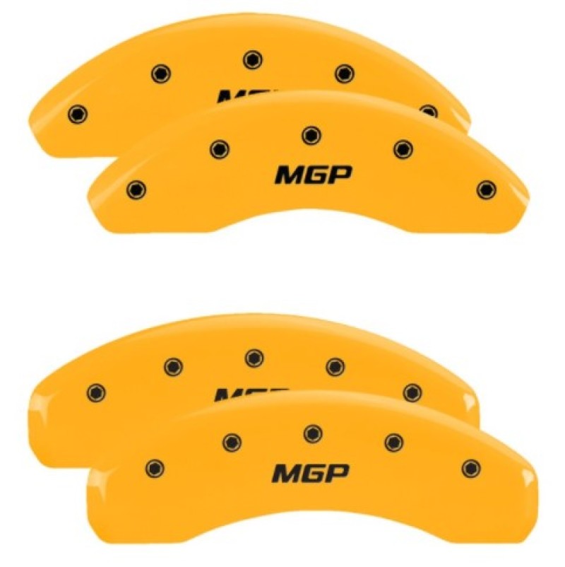 MGP 4 Caliper Covers Engraved Front & Rear MGP Yellow Finish Black Char 2019 Toyota CH-R 16239SMGPYL