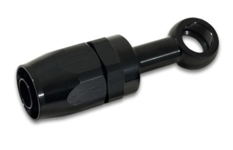 Vibrant -10AN Banjo Hose End Fitting for use with M12 or 7/16in Banjo Bolt - Aluminum Black 24103