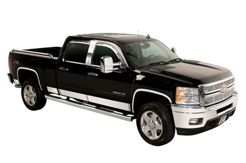 Putco 07-13 Silverado Reg Cab 8ft Long Box - 6in Wide - 12pcs Stainless Steel Rocker Panels 9751201 Main Image