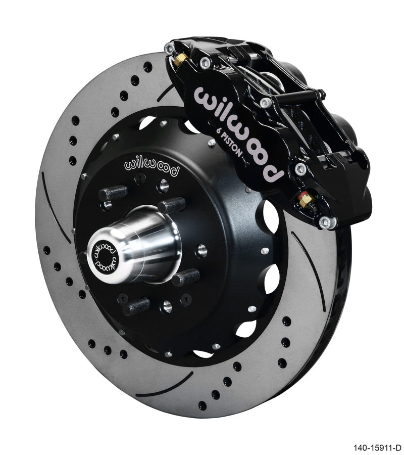 Wilwood Narrow Superlite 6R Front Big Brake Kit 14.00in SRP Drilled and Slotted Rotor - Black 140-15911-D