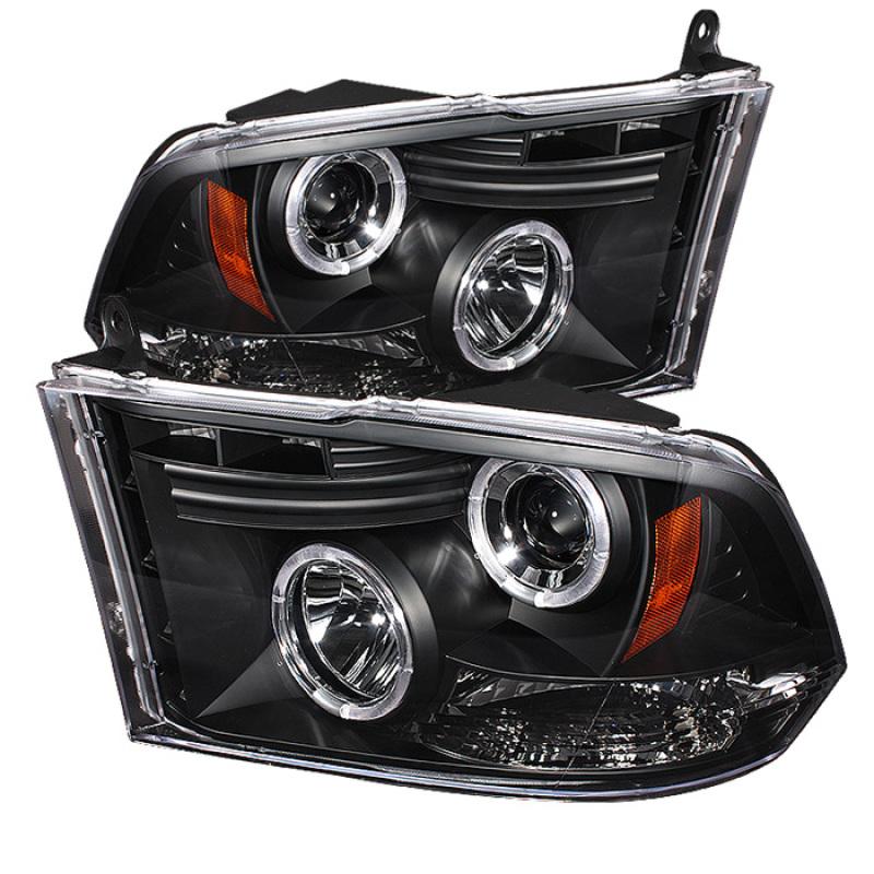 Spyder Dodge Ram 1500 09-14 10-14 Projector Headlights Halogen- LED Halo LED - Blk PRO-YD-DR09-HL-BK 5010032 Main Image