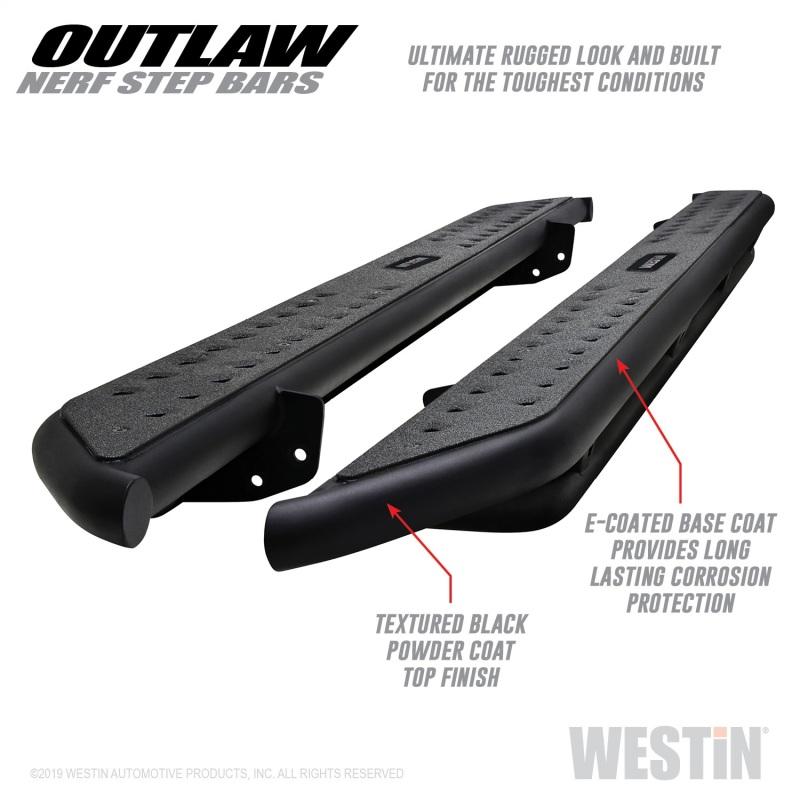 Westin 15-20 Ford F-150 SuperCab / 17-20 F-250/350 SuperCab Outlaw Nerf Step Bars - Textured Black 58-53935 Main Image