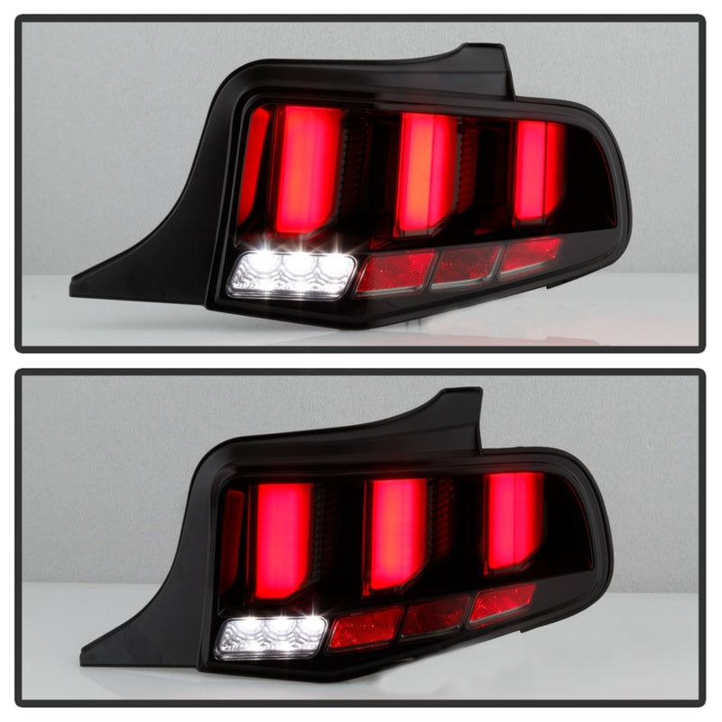 Spyder 10-12 Ford Mustang Light Bar Seq Turn Signal LED Tail Lights - Smoke ALT-YD-FM10-LED-SM 5085115