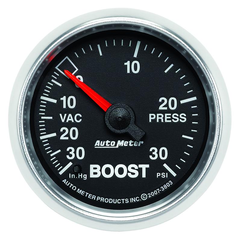 Autometer GS 52mm 30 In Hg.-Vac/30 PSI Mechanical Vacuum/Boost Gauge 3803 Main Image