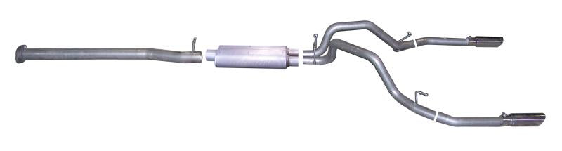 Gibson 08-09 Chevrolet Silverado 1500 LS 4.8L 2.25in Cat-Back Dual Split Exhaust - Aluminized 5627 Main Image