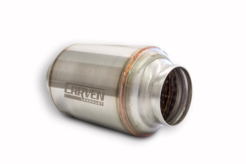 Carven Universal Carven-R Performance Muffler 304SS 3in. Inlet / 10.5in. OL / 5in. OD CVESR30