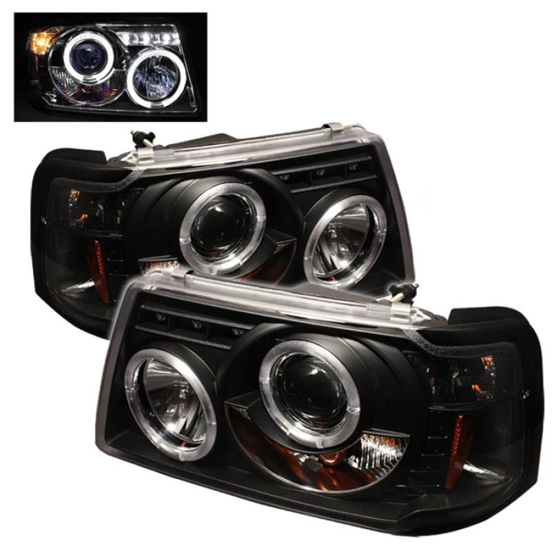 Spyder Ford Ranger 01-11 1PC Projector Headlights LED Halo LED Blk PRO-YD-FR01-1PC-HL-BK 5010490 Main Image