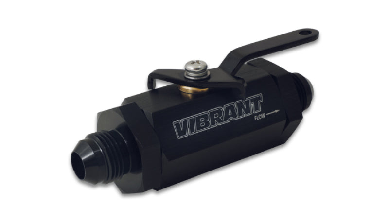 Vibrant -8AN to -8AN Male Shut Off Valve - Black 16748