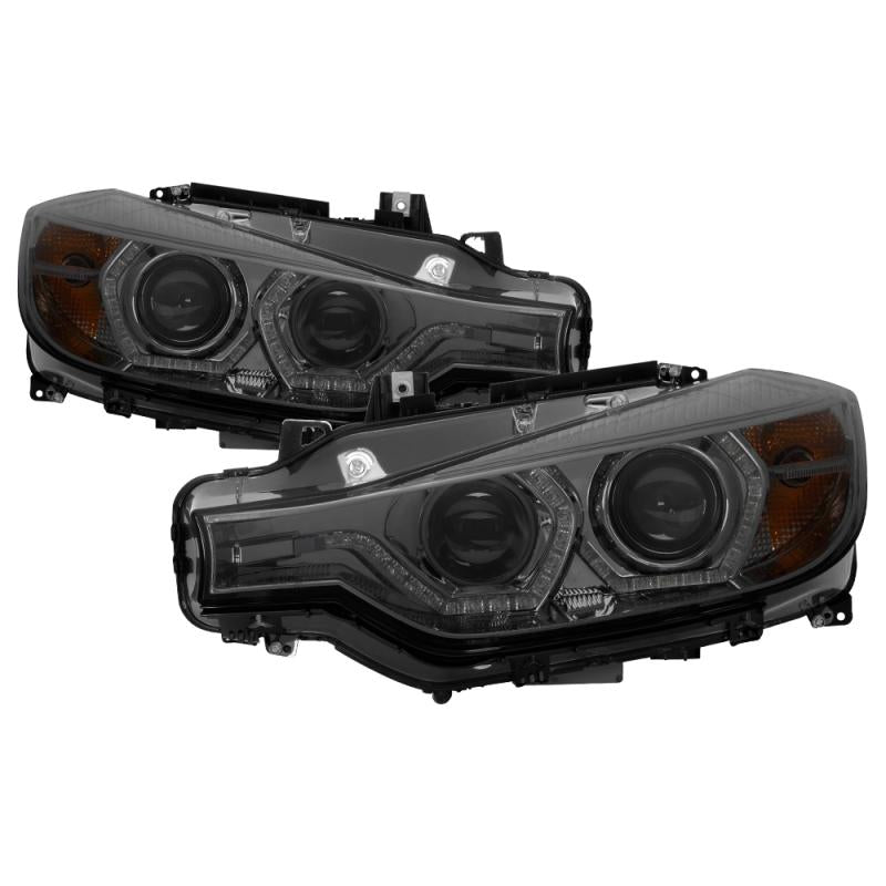 Spyder 12-14 BMW F30 3 Series 4DR Projector Headlights - LED DRL - Smoke (PRO-YD-BMWF3012-DRL-SM) 5084361 Main Image