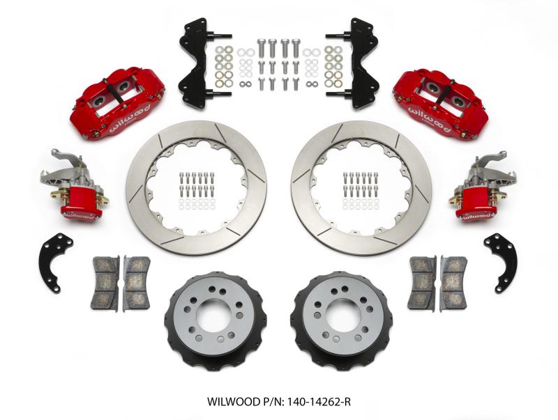 Wilwood Narrow Superlite 4R / MC4 Rear Kit 12.88 Red Currie Pro-Tour Unit Bearing Floater 140-14262-R Main Image