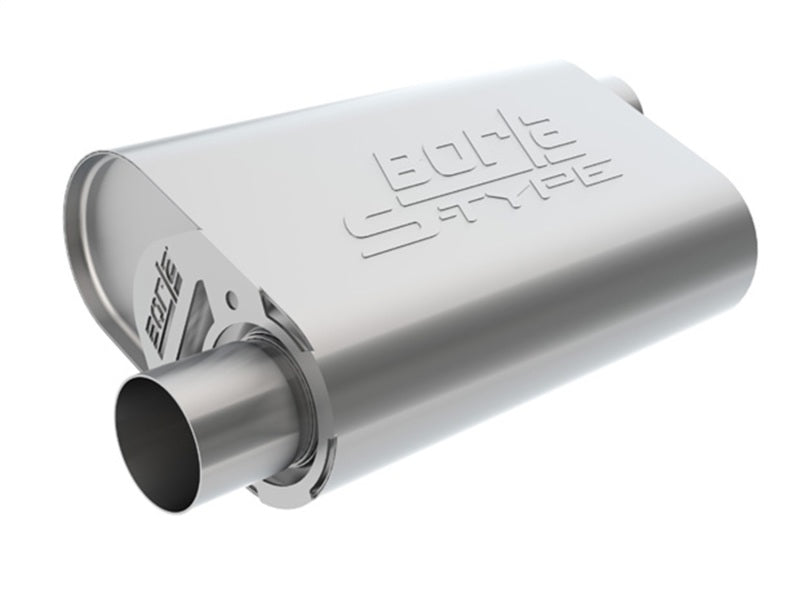 Borla CrateMuffler SBC 283/327/350 2.25 inch Offset In/Out 14in x 4.35in x 9in Oval S-Type Muffler 400846