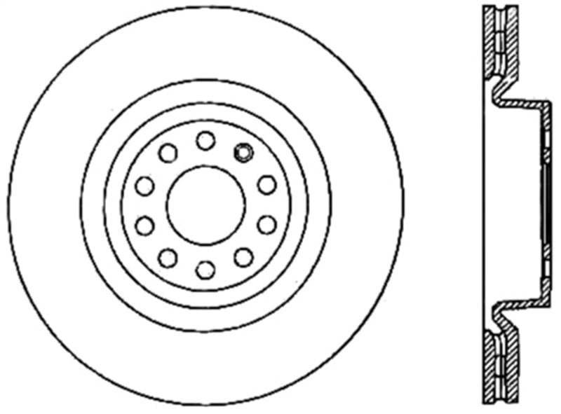 StopTech Sport Cryo Cross Drilled Brake Rotor; Rear Right