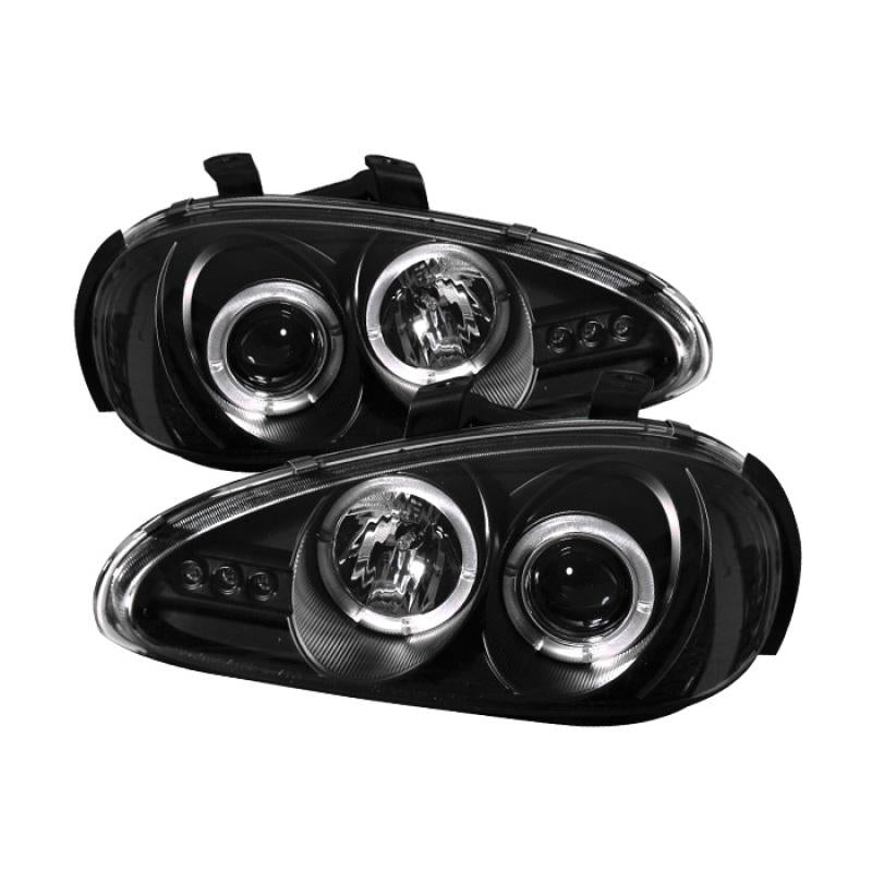 Spyder Mazda MX3 92-96 Projector Headlights LED Halo LED Black High H1 Low H1 PRO-YD-MMX392-HL-BK 5011503 Main Image