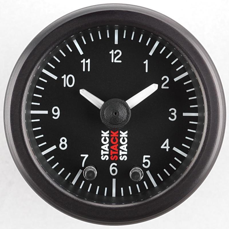 Autometer Stack Analog Clock Gauge - Black ST3317 Main Image