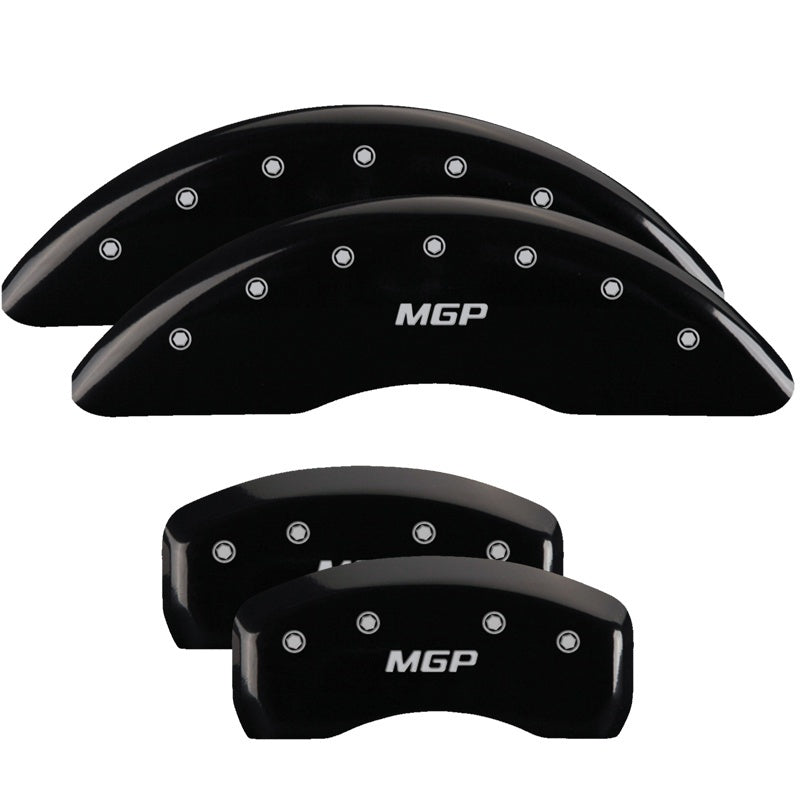 MGP 4 Caliper Covers Engraved Front & Rear MGP Black Finish Silver Char 2018 Kia Sportage 21194SMGPBK