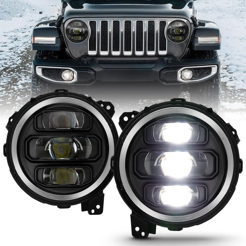 ANZO 2018-2019 Jeep Wrangler Full Led ProjectoráH.L Black 111466 Main Image