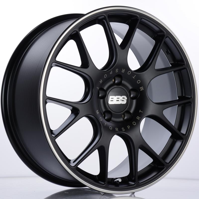 BBS CH-R 19x8.5 5x112 ET32 Satin Black Polished Rim Protector Wheel -82mm PFS/Clip Required CH126BPO Main Image