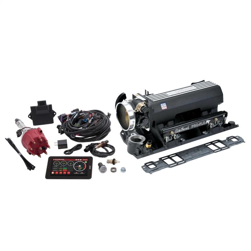 Edelbrock Pro Flo 4 XT EFI System Seq Port SBC 1986 & Earlier 550 Max HP 29lb/hr Black Finish 35793 Main Image