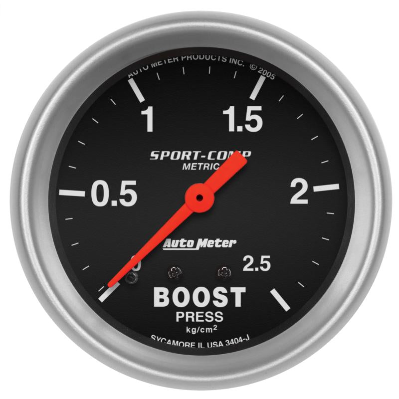 Autometer Sport-Comp 66.7mm METRIC 0-4kg/Cm2 Mechanical Boost Gauge 3404-J Main Image