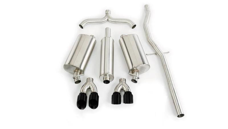 Corsa 98-03 Cadillac Seville 4.6L 2.5in Cat-Back Dual Rear w Twin 35in Black Pro-Series Tips 14150BLK Main Image