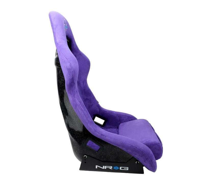 NRG FRP Bucket Seat PRISMA Edition w/ Pearlized Back/ Purple Alcantara w/ Phone Pockets - Large FRP-302PP-PRIMSA