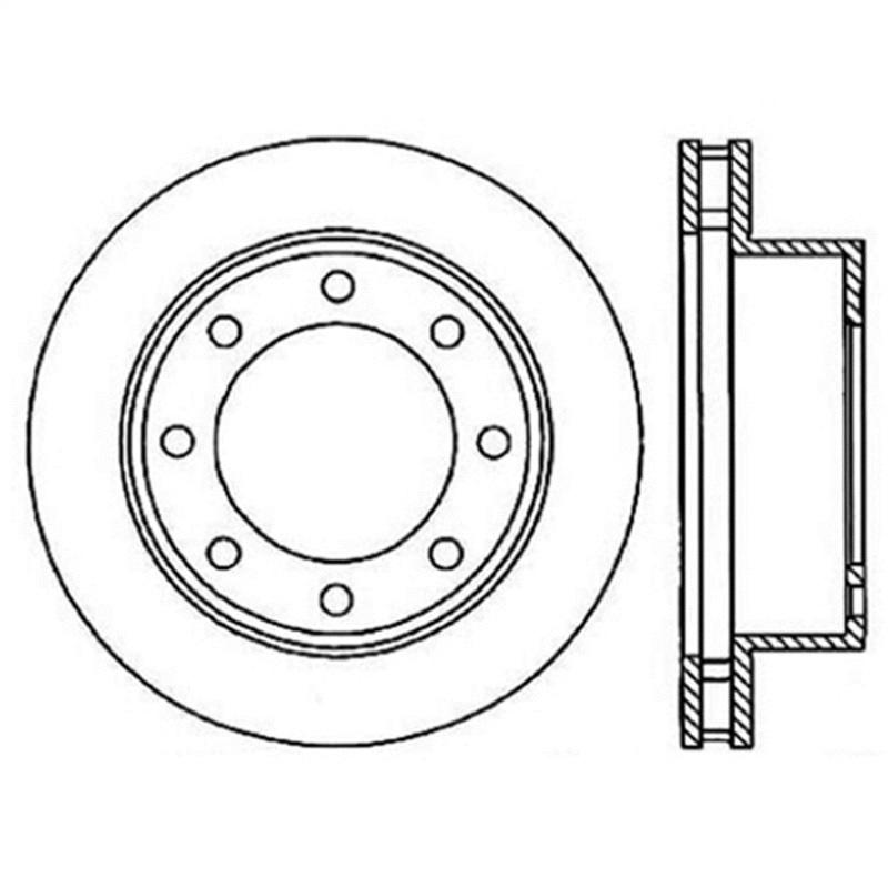 StopTech Power Slot 00-05 Ford Excursion / 01-04 F250 4WD Front Right Slotted Rotor 126.65086SR Main Image